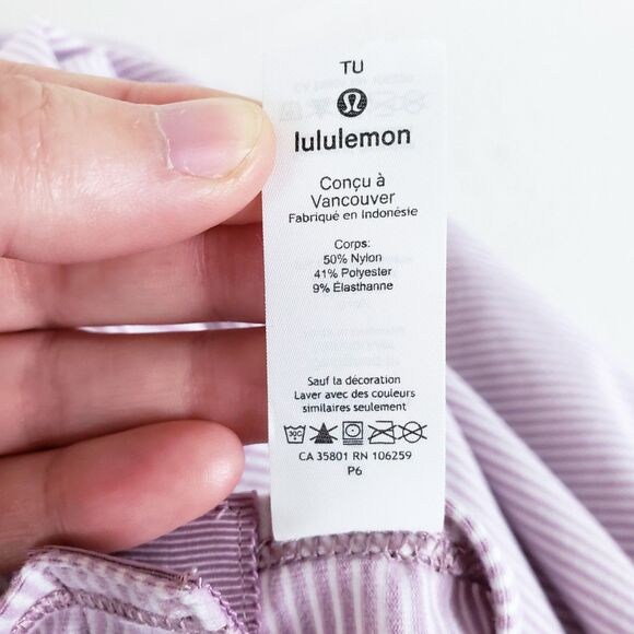 Lululemon Vinyasa Scarf Snap Button Convertible Wrap Mauve Pink Striped - Picture 12 of 12